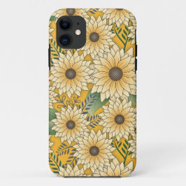 Capa Para iPhone 11 Jardim de girassol, amarelo-palha escuro