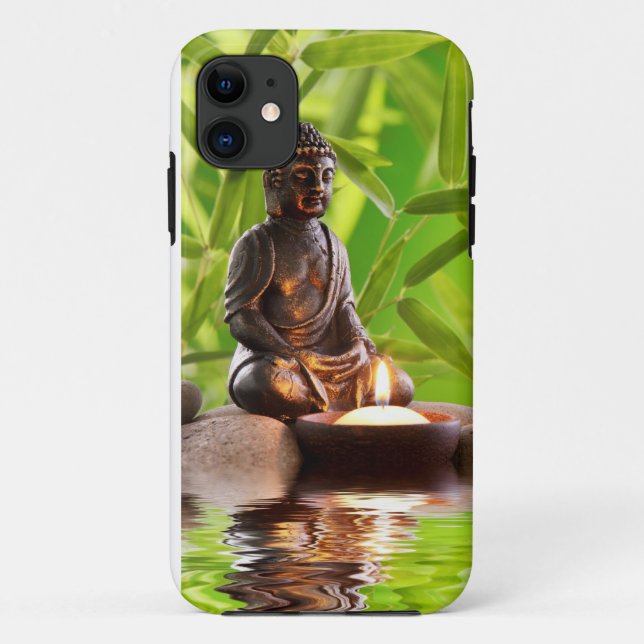 Capa Para iPhone 11 jardim de serenidade do buddha zen (Verso)