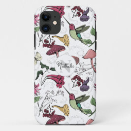 Capa Para iPhone 11 Jardim do Hummingbird Colorido