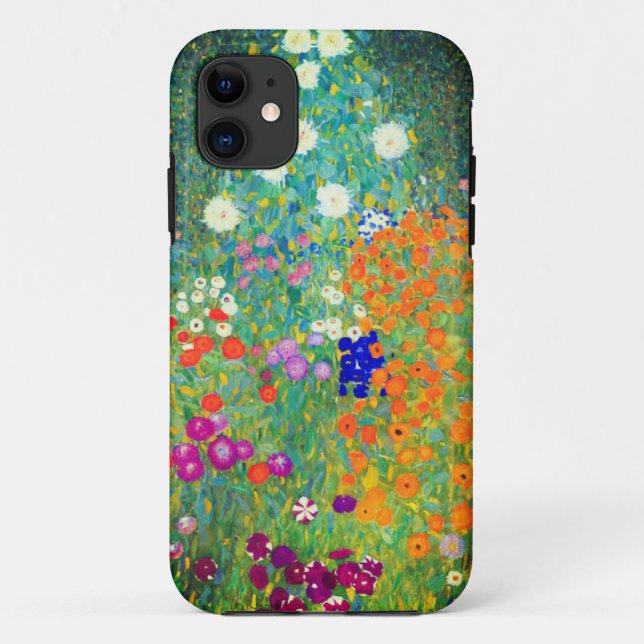 Capa Para iPhone 11 Jardim Flor Gustav Klimt (Verso)