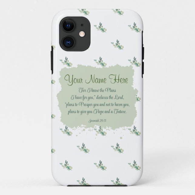 Capa Para iPhone 11 Jeremiah 29:11 Bíblia Verse Personalize (Verso)