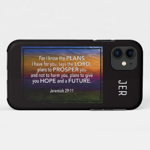 Capa Para iPhone 11 Jeremiah 29:11   PORQUE CONHEÇO OS PLANOS, Christi