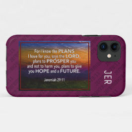Capa Para iPhone 11 Jeremiah 29:11 | PORQUE CONHEÇO OS PLANOS DE Burgu