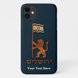 Capa Para iPhone 11 Jerusalem Day Lion com Bandeira