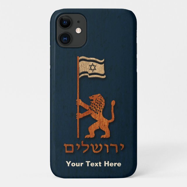 Capa Para iPhone 11 Jerusalem Day Lion com Bandeira (Verso)