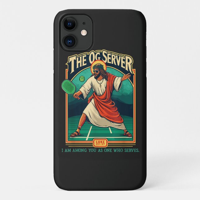 Capa Para iPhone 11 Jesus de Pickleball Cristão (Verso)