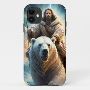 Capa Para iPhone 11 Jesus em um urso polar