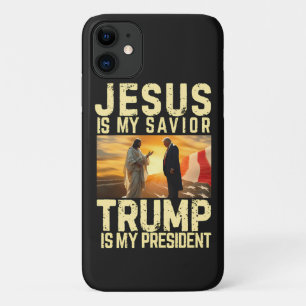 Capa Para iPhone 11 Jesus Trump - Jesus É Meu Senhor Salvador