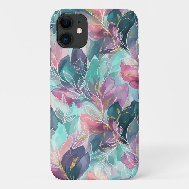 Capa Para iPhone 11 Jewel Tone Floral (Verso)