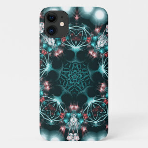 Capa Para iPhone 11 Jewelia : Aqua Green Fractal Jewels