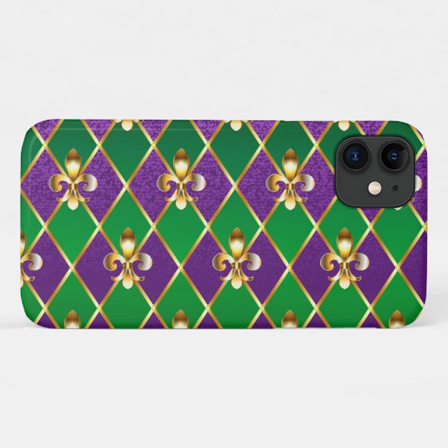Capa Para iPhone 11 Jewelry Background Mardi Gras (Verso (horizontal))