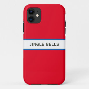 Capa Para iPhone 11 JINGLE BELLS Festivo Moderno Vermelho Bandeiras
