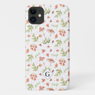 Capa Para iPhone 11 Joaninhas Florais Encantadoras Monograma