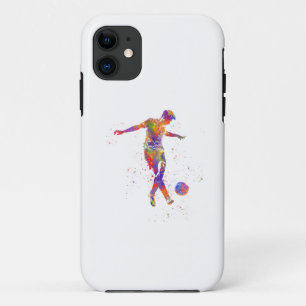 Capa Para iPhone 11 Jogador de futebol na aquarela