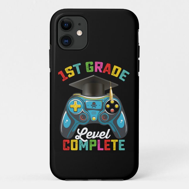 Capa Para iPhone 11 Jogador de jogos de graduação completa nível de 1r (Verso)