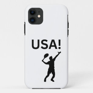 Capa Para iPhone 11 Jogador de tênis dos EUA usando ponto como bola