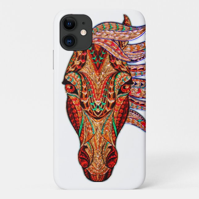 Capa Para iPhone 11 Joia do cavalo com aspecto colorido (Verso)