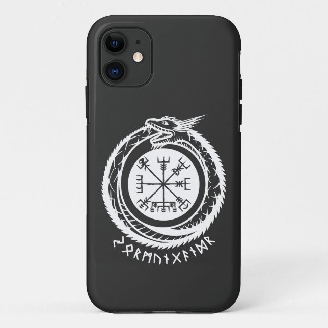 Capa Para iPhone 11 Jormungandr - Rune Nórdica (Verso)