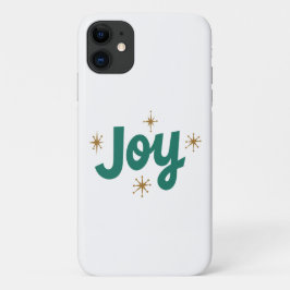 Capa Para iPhone 11 Joy bonito Natal White e texto azul