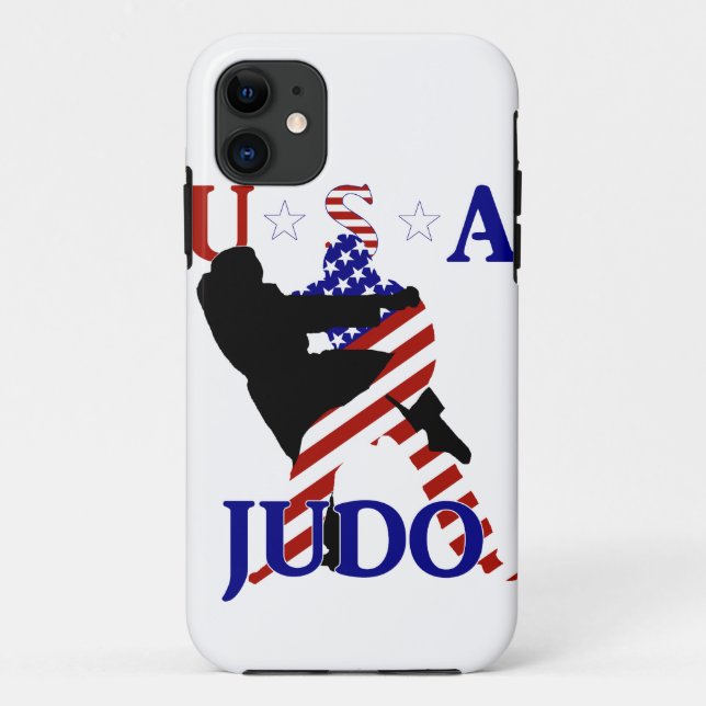 Capa Para iPhone 11 JUDO DAS Artes Marciais Patrióticas dos EUA (Verso)