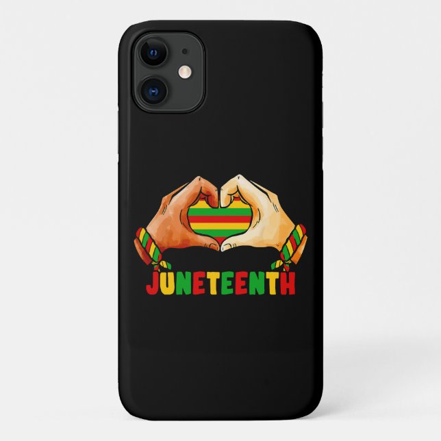 Capa Para iPhone 11 Juneteenth Coração  (Verso)