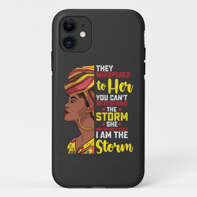 Capa Para iPhone 11 Juneteenth Eu Sou A Tempestade Melanina Menina Neg (Verso)