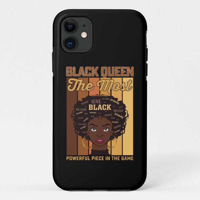 Capa Para iPhone 11 Juneteenth Melanina Menina Negra A Mais Poderosa (Verso)