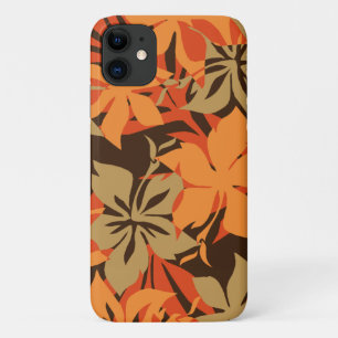 Capa Para iPhone 11 Kaanapali Camo Hawaicus Hibiscus Orange
