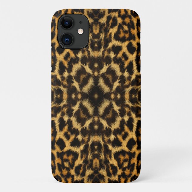 Capa Para iPhone 11 Kaleidoscope Pele-leopardo Padrão (Verso)