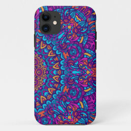 Capa Para iPhone 11 Kaleidoscope Roxo Mandala Padrão