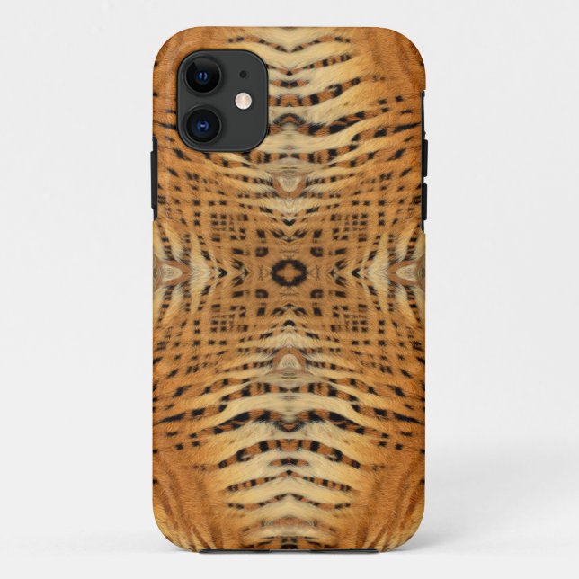 Capa Para iPhone 11 Kaleidoscope Tigre Pele Padrão (Verso)