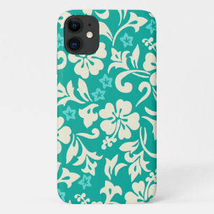 Capa Para iPhone 11 Kapalua Pareau Hawaiian Hibiscus Green