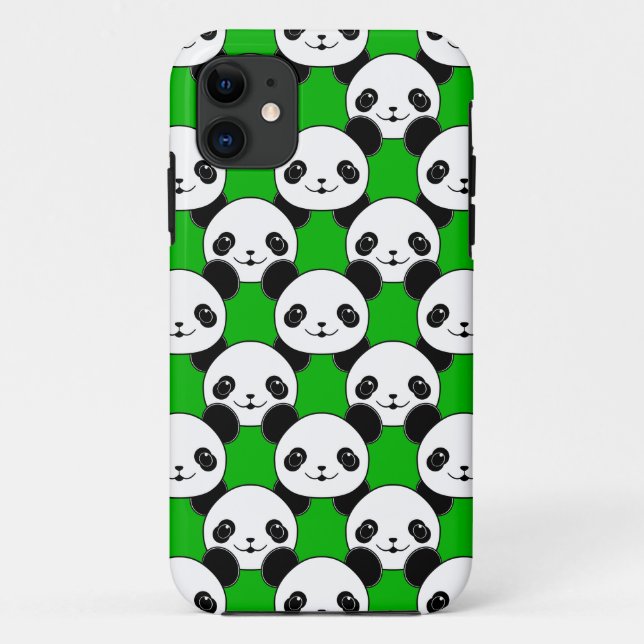 Capa Para iPhone 11 Kawaii Panda Bear Pattern (Verso)