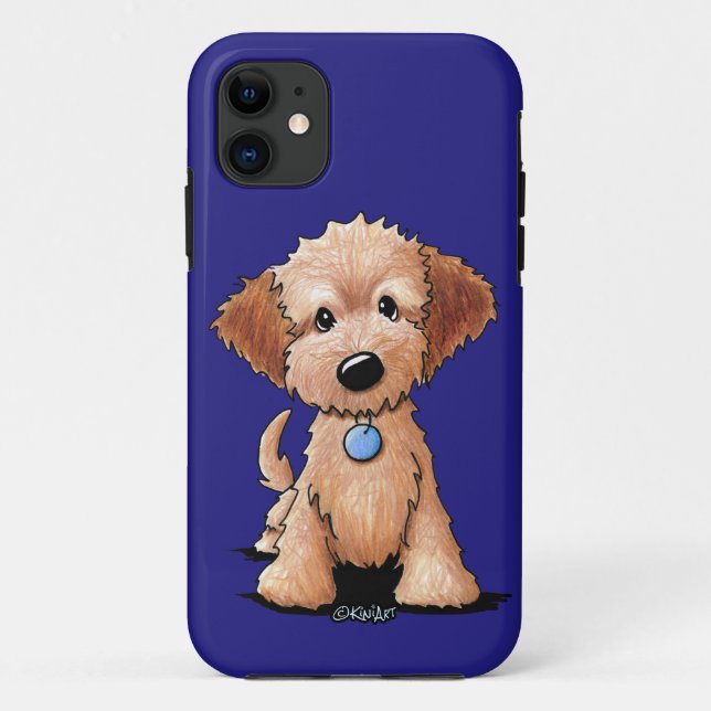 Capa Para iPhone 11 KiniArt Mini Goldendoodle (Verso)