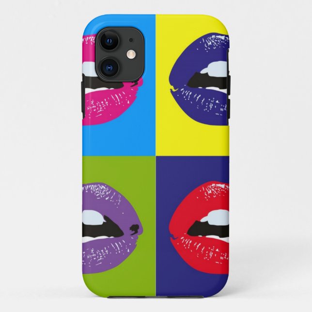 Capa Para iPhone 11 Kissy enfrenta o exemplo na moda do pop art (Verso)