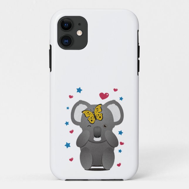 Capa Para iPhone 11 Koala E Borboleta (Verso)