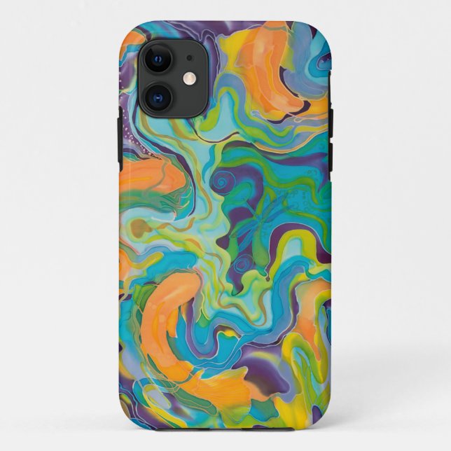 Capa Para iPhone 11 Koi de roda (Verso)