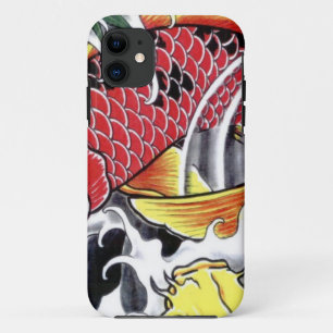 Capa Para iPhone 11 Koi Fish - design de tatuagem japonesa