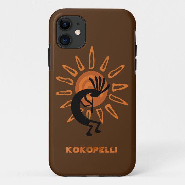 Capa Para iPhone 11 Kokopelli Sun Sudoeste Russo Brown (Verso)