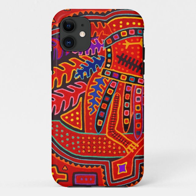 Capa Para iPhone 11 Kuna Indian Man in Canoe (Verso)