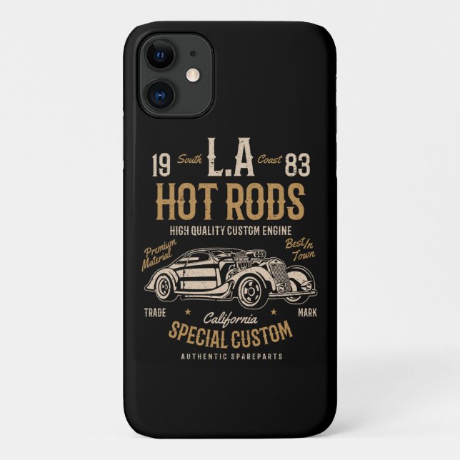 Capa Para iPhone 11 LA Hot Rods California Custom Engine (Verso)