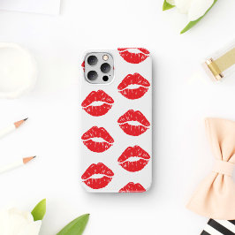 Capa Para iPhone 11 Lábios Vermelhos, Batom Vermelho, Beijo, Padrão De