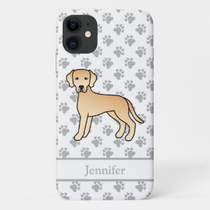 Capa Para iPhone 11 Labrador Amarelo - Cão e nome do desenho animado 
