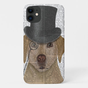 Capa Para iPhone 11 Labrador Amarelo, Chapéu Formal