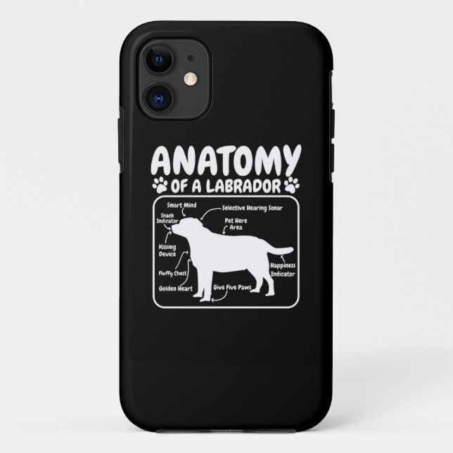 Capa Para iPhone 11 Labrador Dog Anatomy (Verso)