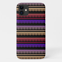 Capa Para iPhone 11 Lace multicolorido em preto