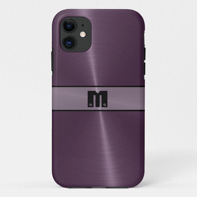 Capa Para iPhone 11 Lâmpada fina e roxa de metal inoxidável 9 (Verso)