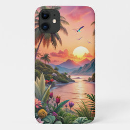 Capa Para iPhone 11 Landscape Tropical Beach