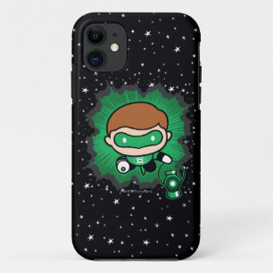Capa Para iPhone 11 Lanterna Verde Chibi Voando Pelo Espaço