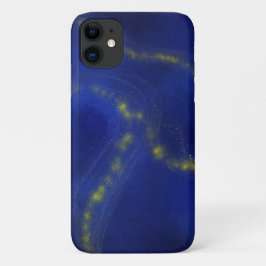 Capa Para iPhone 11 Lapis Azul e Dourado